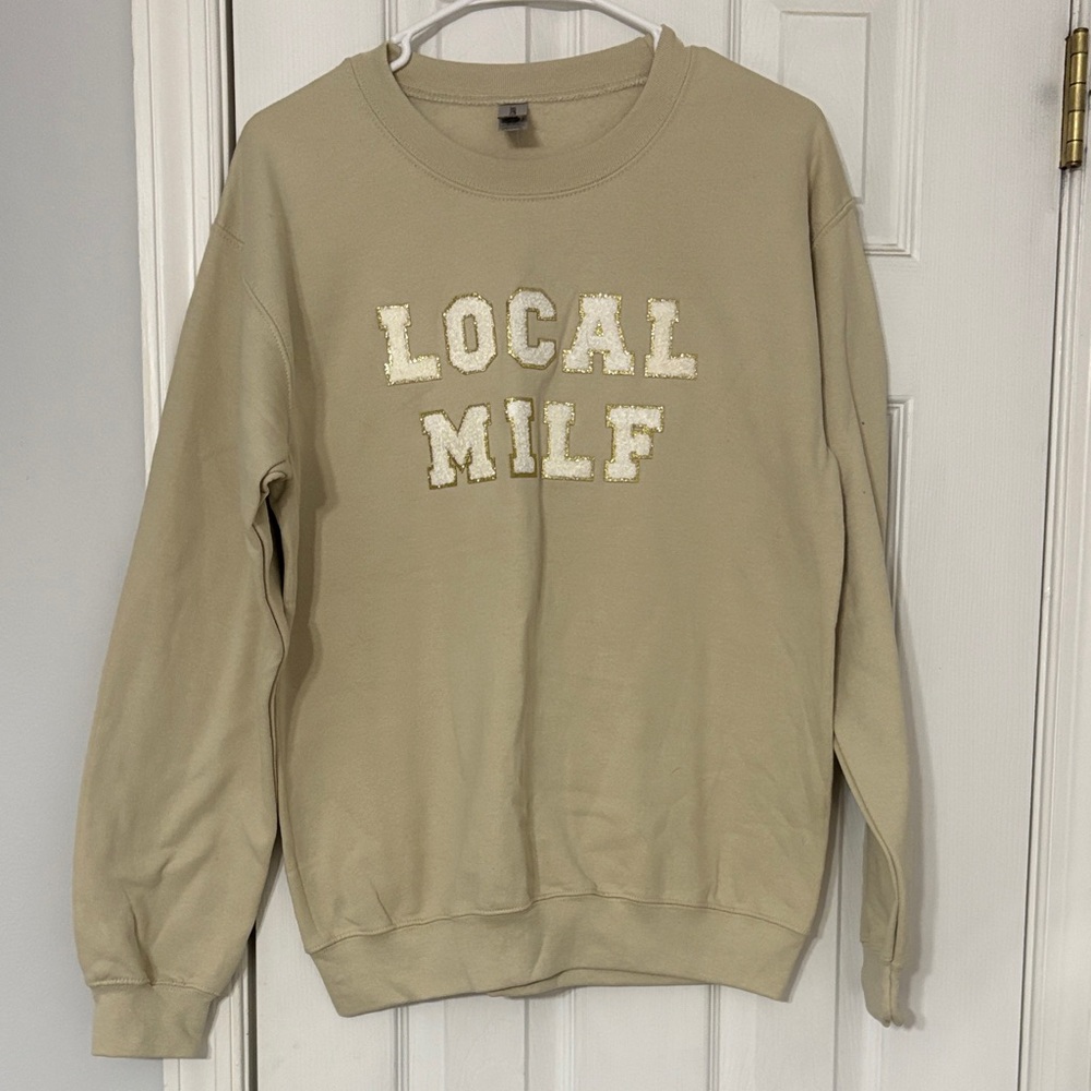 Women's Beige Crew Neck Sweater